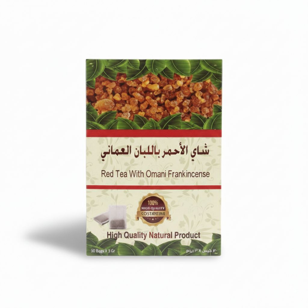 شاي أحمر باللبان العماني Red tea with Omani frankincense