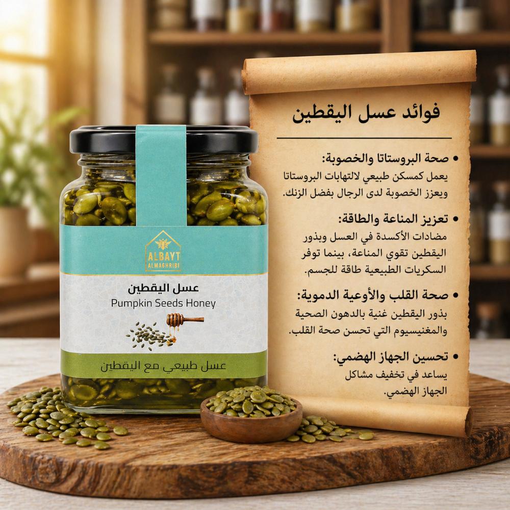 عسل مع بذور اليقطين (القرع)